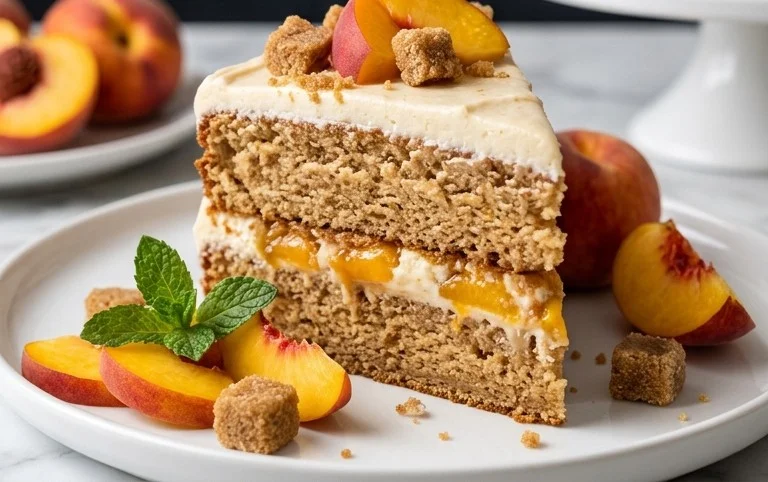 Brown Sugar Layer Cake with Peach Filling