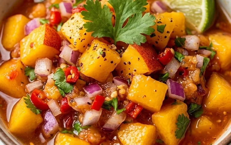Sweet & Spicy Peach Salsa Canning Recipe