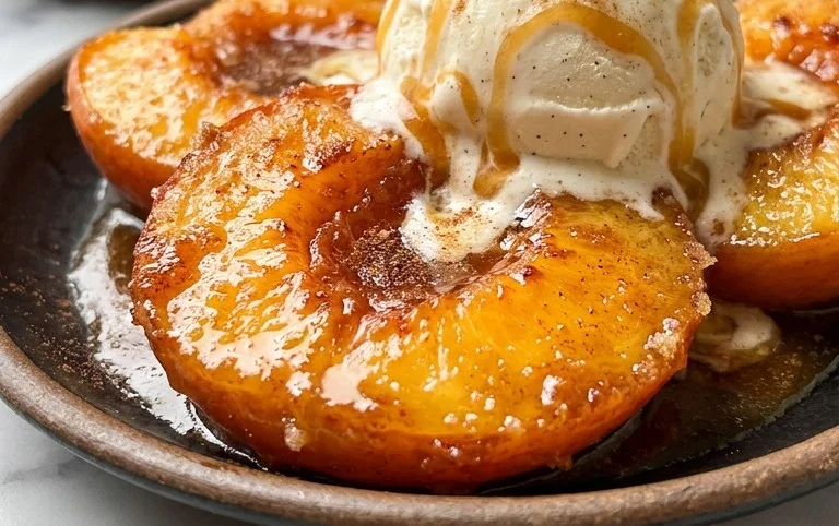 Cinnamon Sugar Baked Peaches