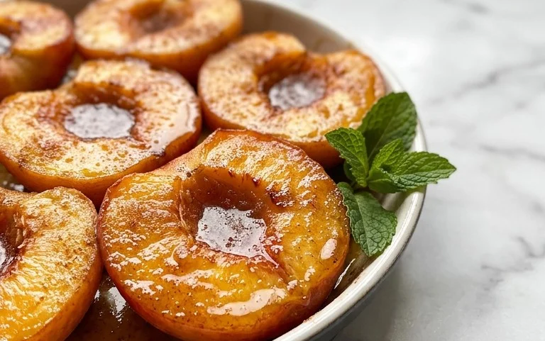 Cinnamon Sugar Baked Peaches