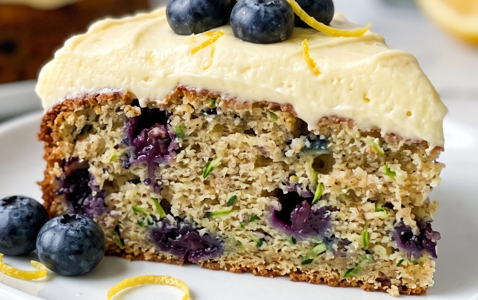 Blueberry Zucchini Cake with Lemon Buttercream