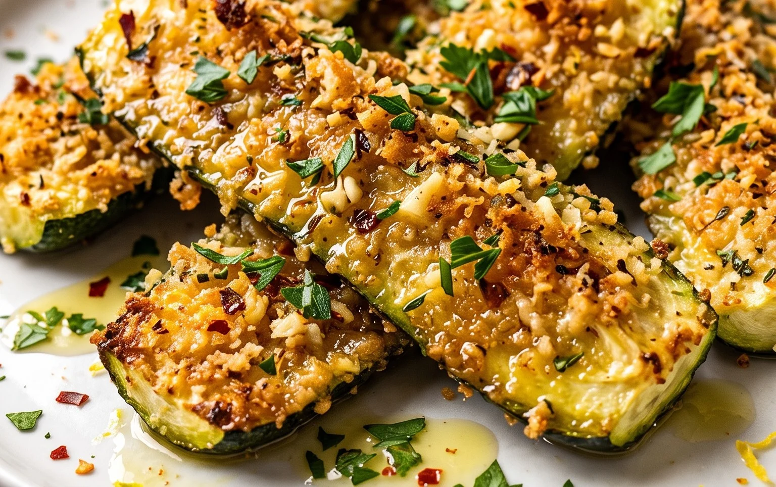 Irresistibly Crunchy Garlic Parmesan Roasted Zucchini