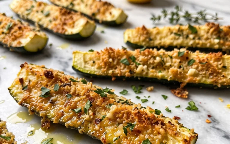 Irresistibly Crunchy Garlic Parmesan Roasted Zucchini