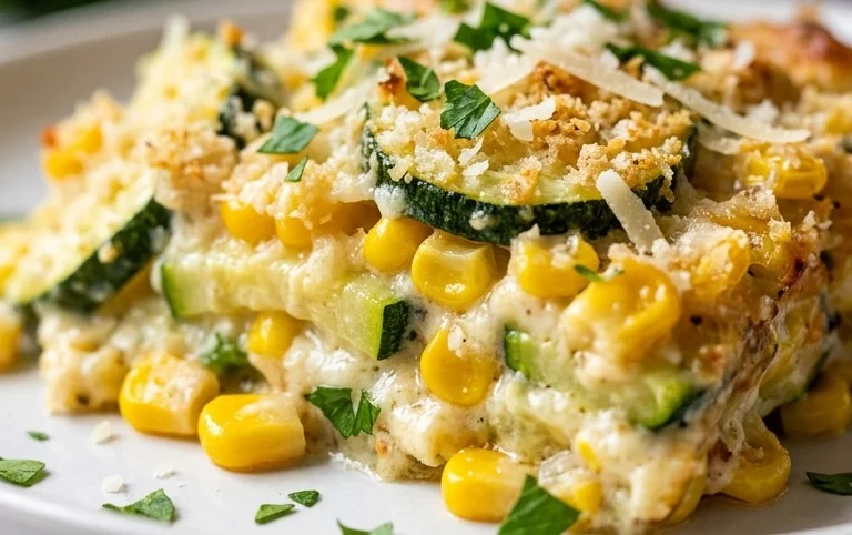 Zucchini Corn Parmesan Bake Recipe