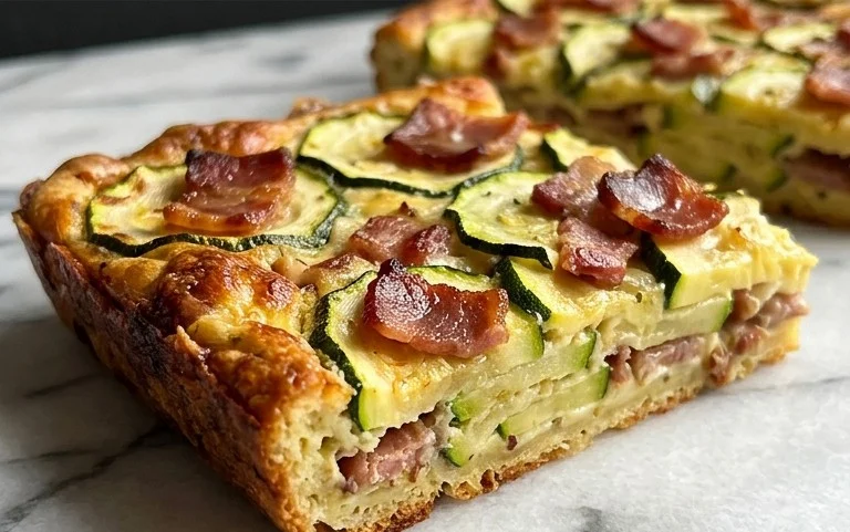 Zucchini and Beef Bacon Slice