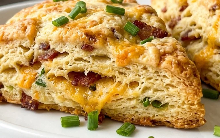 Beef Bacon Cheddar and Chive Scones