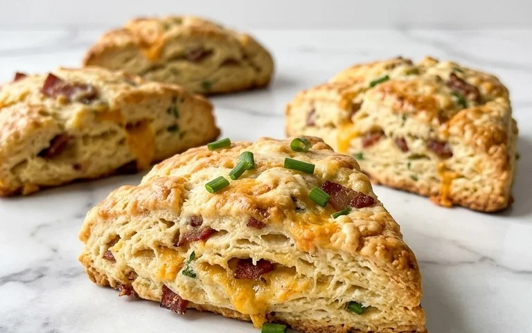 Beef Bacon Cheddar and Chive Scones